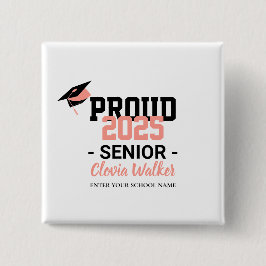 Bóton Quadrado 5.08cm Formando orgulhoso de escola personalizada