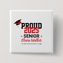 Bóton Quadrado 5.08cm Formando orgulhoso de escola personalizado