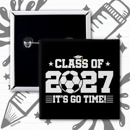 Bóton Quadrado 5.08cm Formatura de Futebol Hora de Ir Classe Sênior de 2