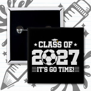 Bóton Quadrado 5.08cm Formatura de Futebol Hora de Ir Classe Sênior de 2