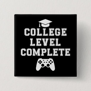 Bóton Quadrado 5.08cm Formatura de Nível Universitário Completa Gamer Jo