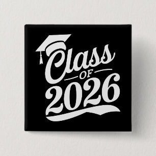 Bóton Quadrado 5.08cm Formatura Graduado Orgulhoso da Turma de 2026
