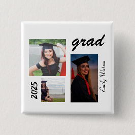 Bóton Quadrado 5.08cm Formatura personalizada Grad 2025