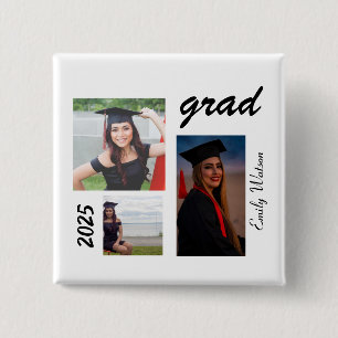 Bóton Quadrado 5.08cm Formatura personalizada Grad 2025