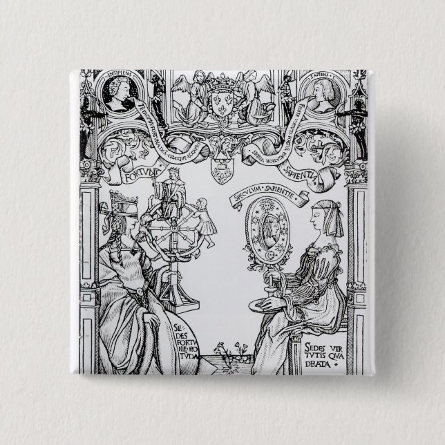 Bóton Quadrado 5.08cm Fortuna e sabedoria (Frente)