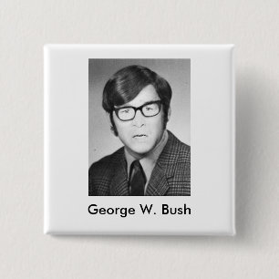 Bóton Quadrado 5.08cm Foto do anuário de George W. Bush