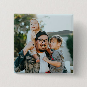 Bóton Quadrado 5.08cm Foto Moderna da Família Personalizada