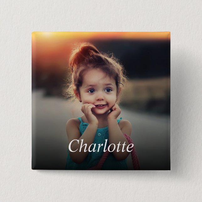 Bóton Quadrado 5.08cm Foto personalizada (Frente)
