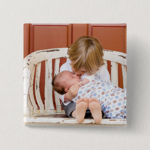 Bóton Quadrado 5.08cm Foto Personalizada Moderna Personalizada