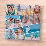 Bóton Quadrado 5.08cm Fotos de Colagem de Imagens Personalizadas 9 Simpl<br><div class="desc">Adicione nove (9) fotos personalizadas de sua família e amigos e do ano. Adicione suas fotos e,  se necessário,  desmascare o grupo de fotos e quadro,  ajuste a imagem contra o quadro e clique em máscara.</div>