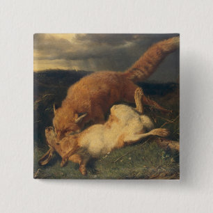 Bóton Quadrado 5.08cm Fox e lebre, 1866
