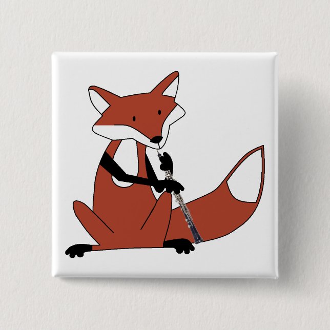 Bóton Quadrado 5.08cm Fox que joga o Oboe (Frente)