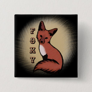Bóton Quadrado 5.08cm Fox Vermelha Sly
