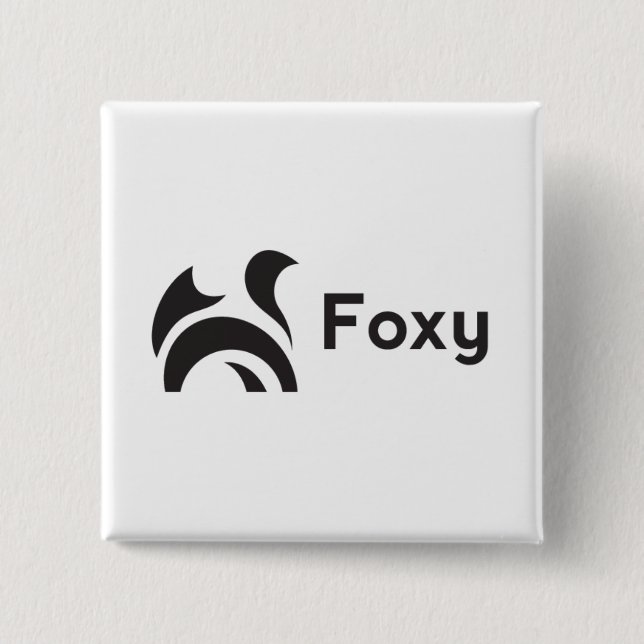 Bóton Quadrado 5.08cm Foxy Design (Frente)