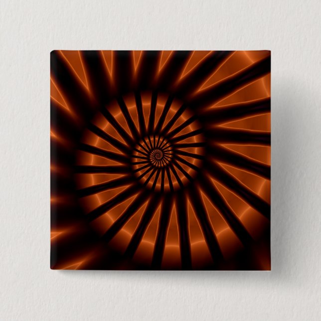 Bóton Quadrado 5.08cm Fractal fino com iluminação traseira psíquica trip (Frente)