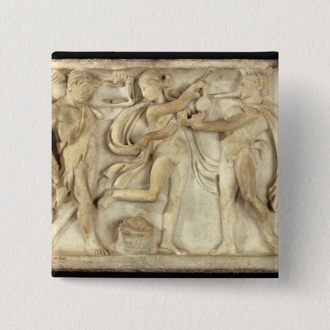 Bóton Quadrado 5.08cm Fragmento de um sarcófago (Frente)