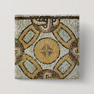 Bóton Quadrado 5.08cm Fragmento do assoalho dos banhos romanos