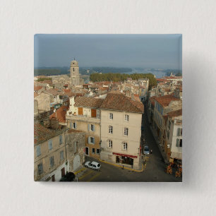 Bóton Quadrado 5.08cm França, Arles, Provence, vista da cidade