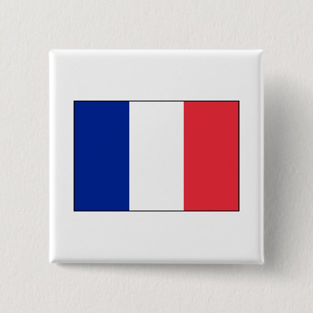 Bóton Quadrado 5.08cm França - Bandeira Francesa (Frente)