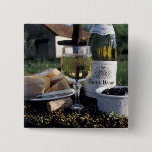 Bóton Quadrado 5.08cm França, Burgundy, Chablis. Vinho local e