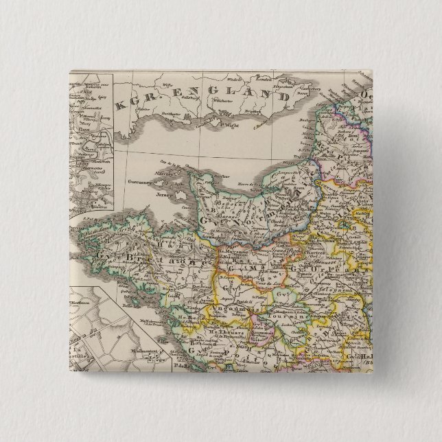 Bóton Quadrado 5.08cm França de 1610 a 1790 (Frente)