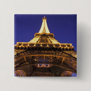 Bóton Quadrado 5.08cm FRANÇA, Torre Eiffel Paris, vista noturna