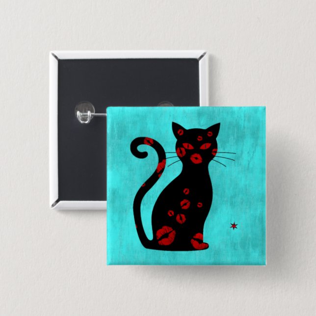 Bóton Quadrado 5.08cm Francês:Botão Bonne Soiree (Frente & Verso)