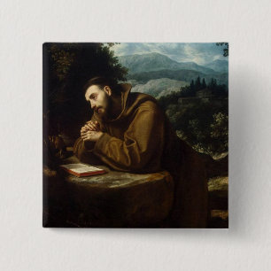 Bóton Quadrado 5.08cm Francis de Assisi, por Cigoli