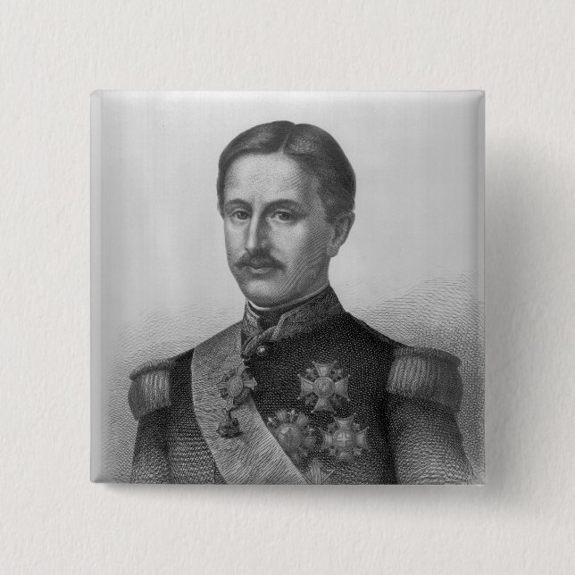 Bóton Quadrado 5.08cm Francis II dos dois Sicilies (Frente)