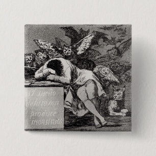 Bóton Quadrado 5.08cm Francisco Jose de Goya y Lucientes   o sono de