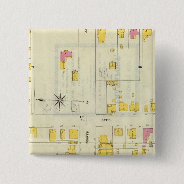 Bóton Quadrado 5.08cm Frankfort, Kentucky 5 (Frente)