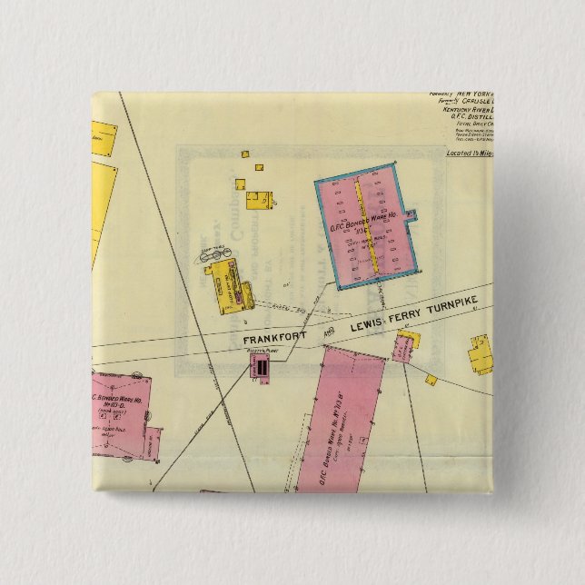 Bóton Quadrado 5.08cm Frankfort, Kentucky 6 (Frente)