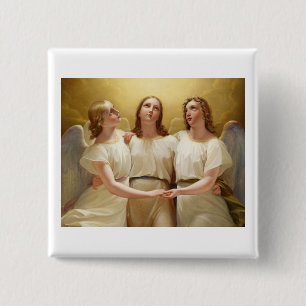 Bóton Quadrado 5.08cm Franz Kadik - Três Anjos - 1822 - Pintura