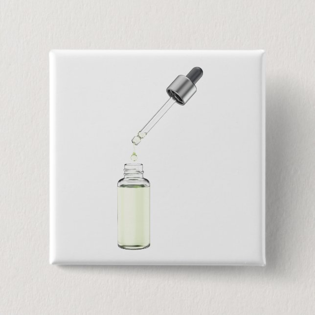 Bóton Quadrado 5.08cm Frasco de vidro aberto com pipeta (Frente)