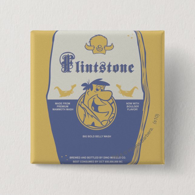 Bóton Quadrado 5.08cm Fred Flintston Big Bold Belly Wash (Frente)