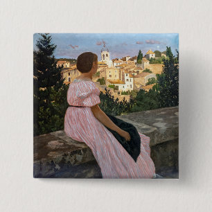 Bóton Quadrado 5.08cm Frederic Bazille - O Vestido Rosa