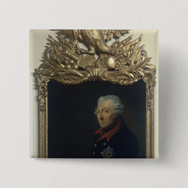 Bóton Quadrado 5.08cm Frederick II de Prússia (Frente)