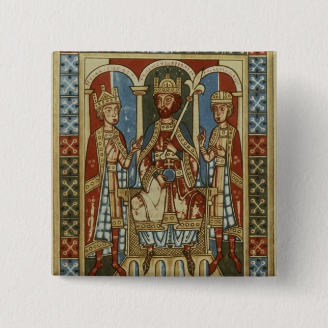 Bóton Quadrado 5.08cm Frederick mim com seus dois filhos (Frente)