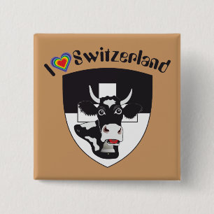 Bóton Quadrado 5.08cm Freiburg, Fribourg Suíça Suisse Button/