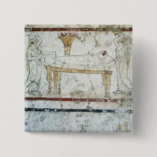 Bóton Quadrado 5.08cm Fresco do túmulo de Gaudio, c.480 BC