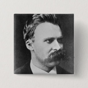 Bóton Quadrado 5.08cm Friedrich Wilhelm Nietzsche (1844-1900) 1873 (b/w