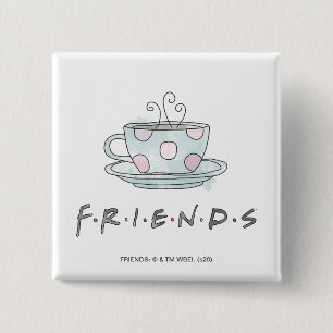Bóton Quadrado 5.08cm FRIENDS™ Caneca Aquarela