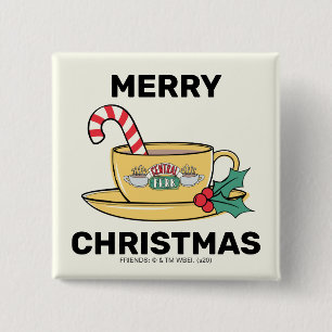 Bóton Quadrado 5.08cm FRIENDS™ Caneca de Natal do Central Perk