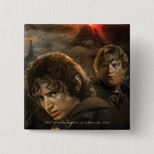 Bóton Quadrado 5.08cm FRODO™ e Samwise (Frente)
