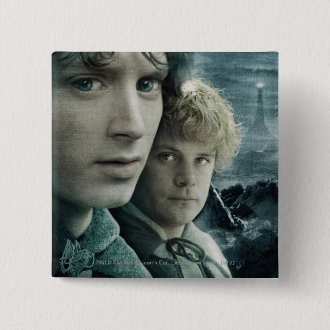 Bóton Quadrado 5.08cm FRODO™ e Samwise Close (Fechar) (Frente)