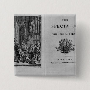 Bóton Quadrado 5.08cm Frontispício do primeiro volume de recolhido