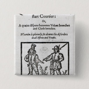 Bóton Quadrado 5.08cm Frontispício para 'um gracejo para um Courtier