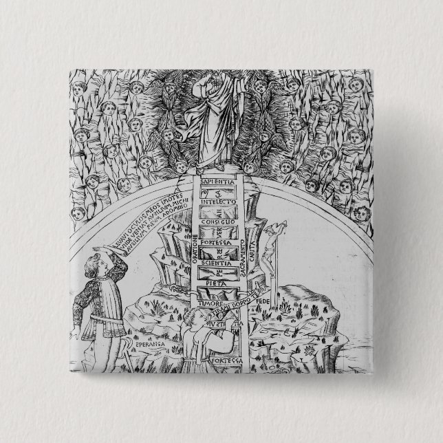 Bóton Quadrado 5.08cm Frontispiece a "IL Monte Sancto di Dio", 1477 (Frente)