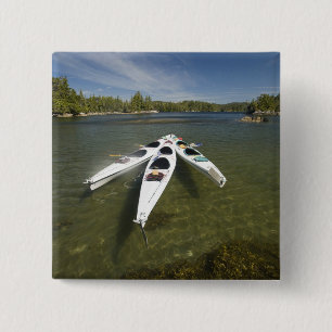 Bóton Quadrado 5.08cm Frota de Kayak em Repouso Durante o Final da Tarde