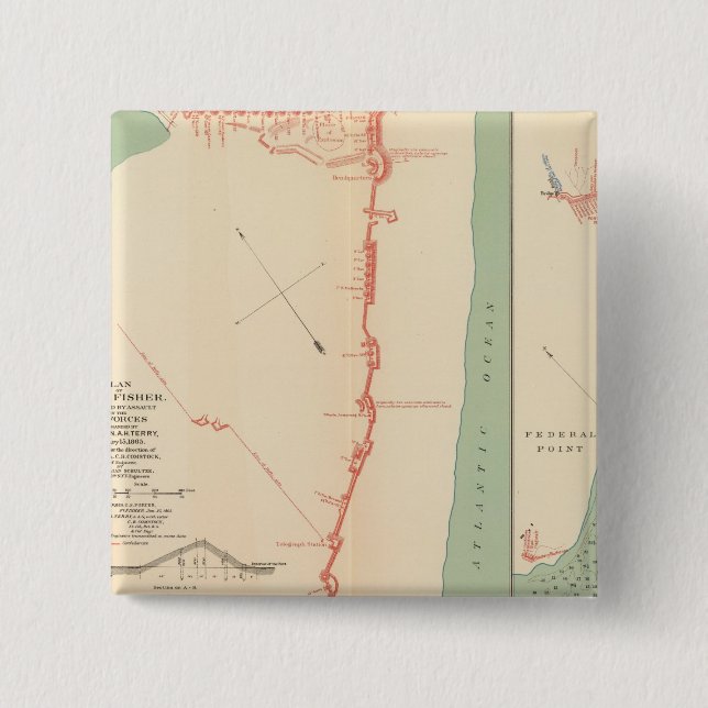 Bóton Quadrado 5.08cm Ft Fisher (Frente)